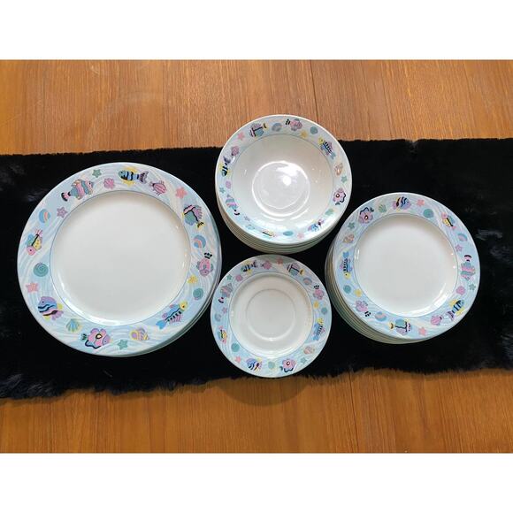 1990's Vitromaster Sea Side soup/cereal bowls, set of 8 - Picture 2 of 4